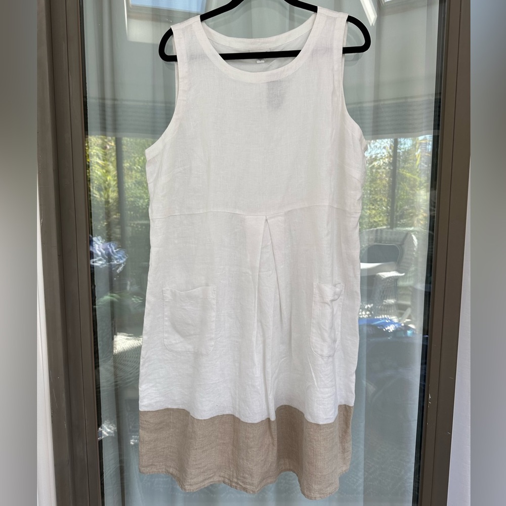 J. Jill Ivory Linen Dress